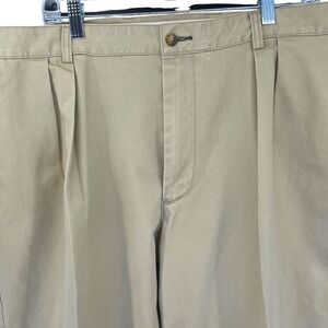 ORVIS Men's Tan Pleated Classic Fit Chinos Pants Size 42 x 28 Heavyweight